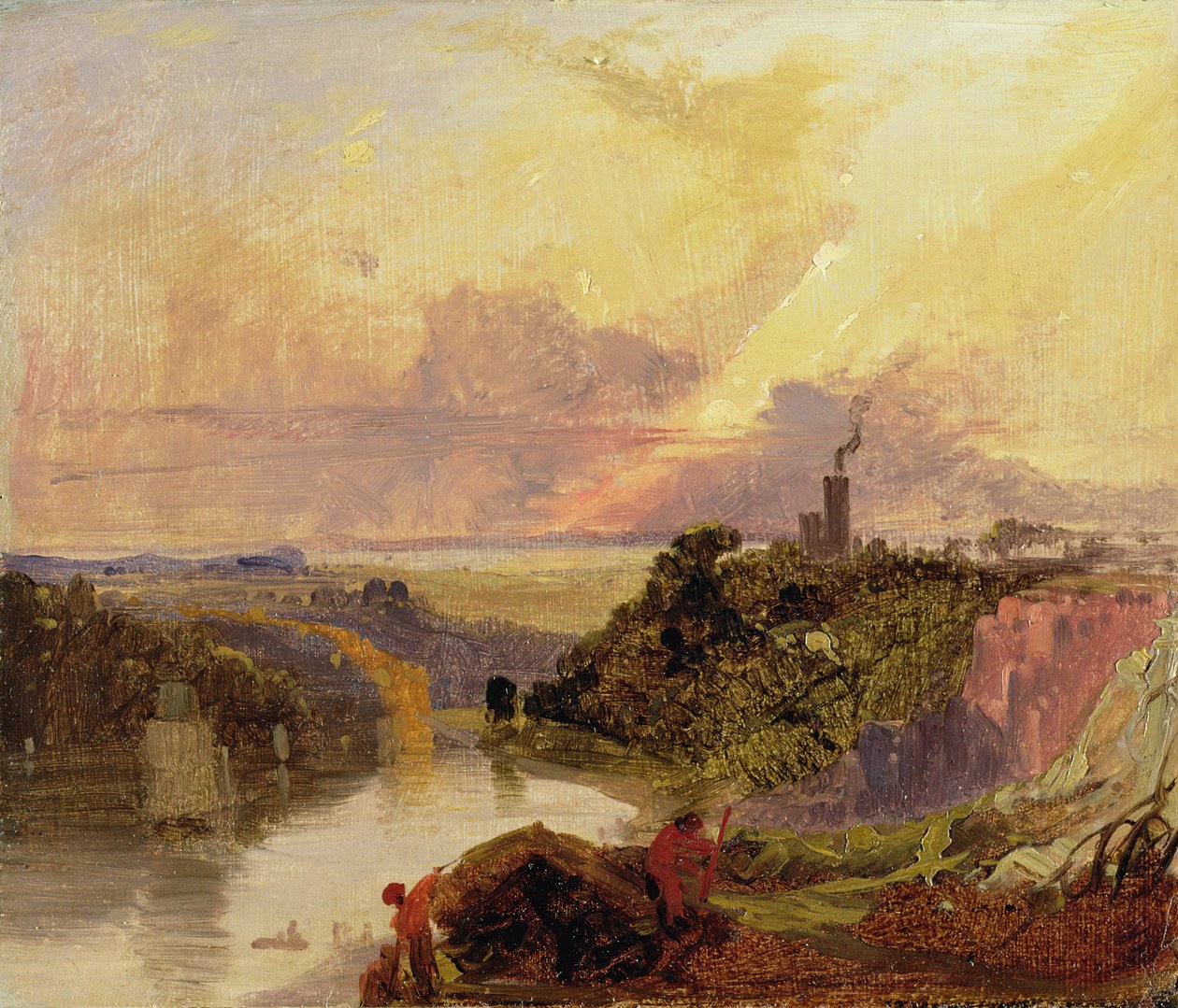 Avon Gorge at Sunset (olje på papir) av Francis Danby