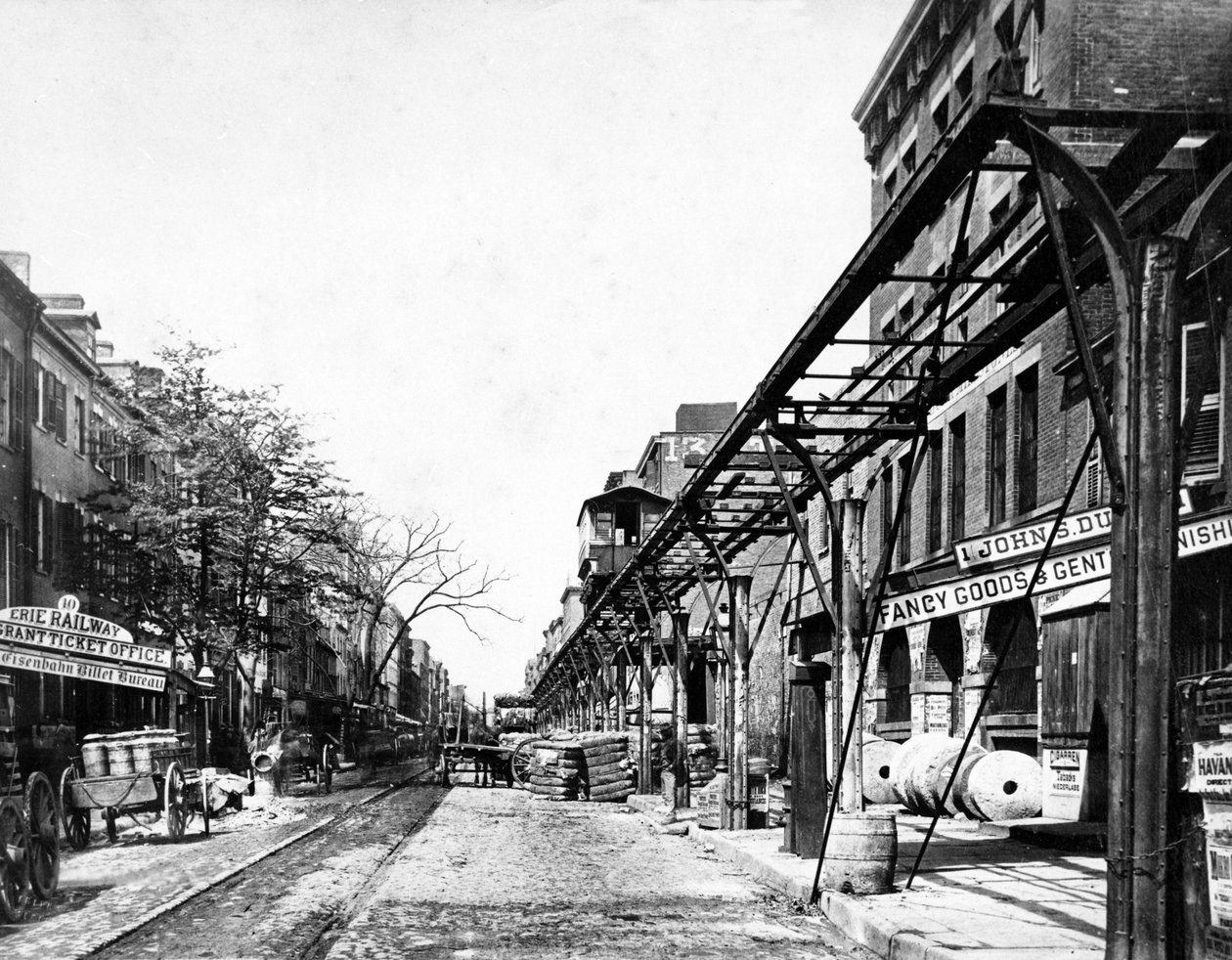 Elevated Railroad, New York, ca. 1860-70-tallet av Francis Frith