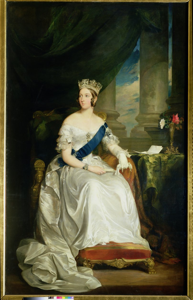 Dronning Victoria, 1843 (og detalj 60267) av Francis Grant