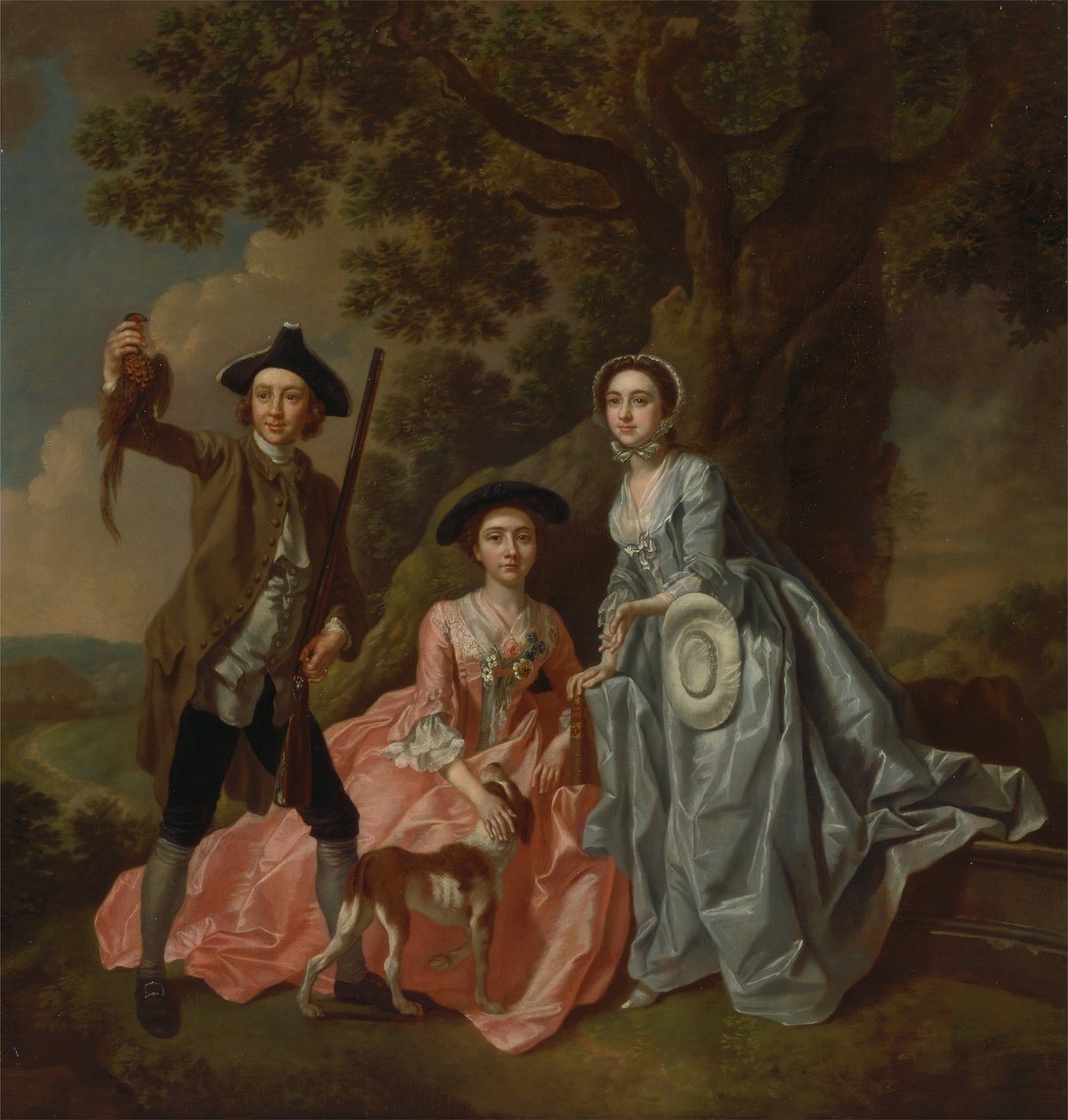 George Rogers og hans kone, Margaret, og hans søster, Margaret Rogers av Francis Hayman
