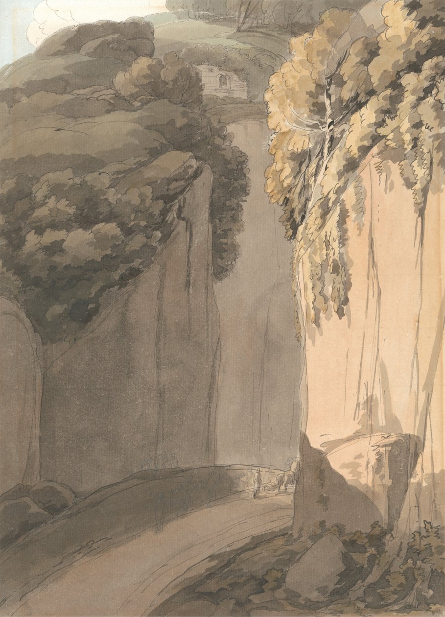 Inngang til grotten i Posillipo, Napoli av Francis Towne