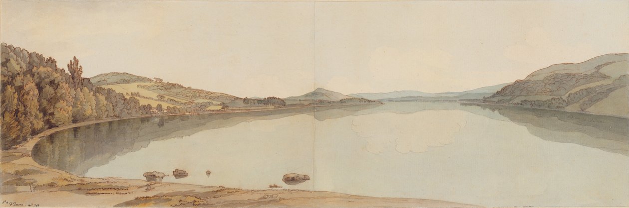 Lake Windermere, 1786 (wc med penn og blekk på papir) av Francis Towne
