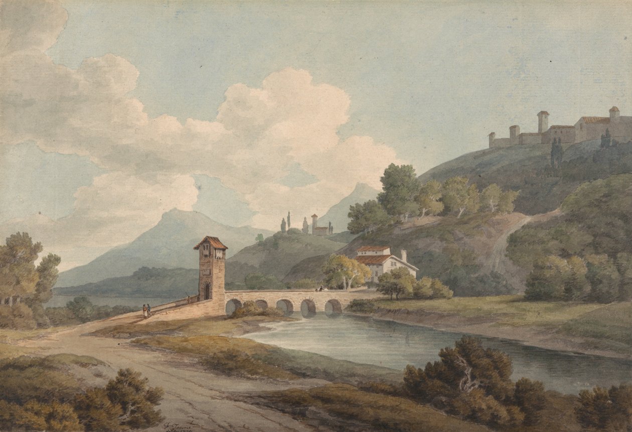 Moderne bro ved Narni av Francis Towne