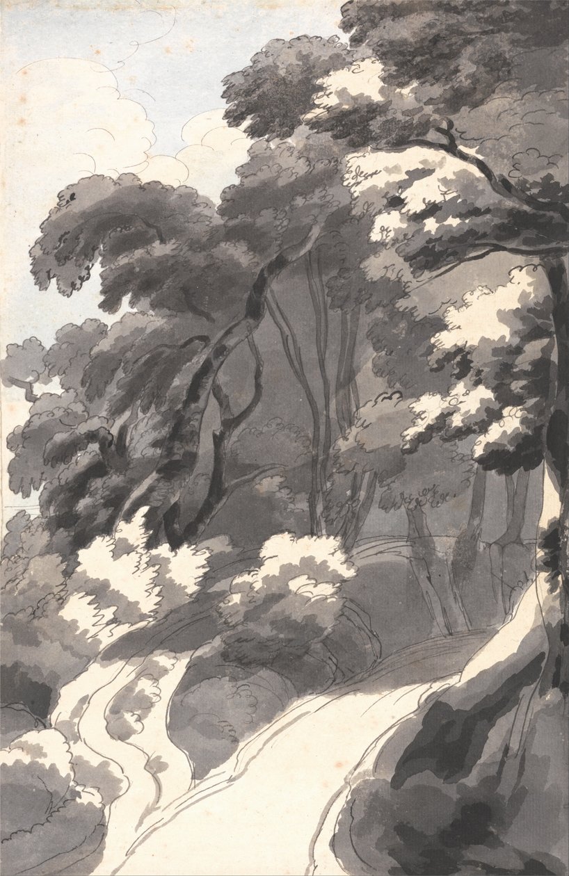 The Chestnut Grove, Nær Rocca del Papa Nær Lake Albano av Francis Towne