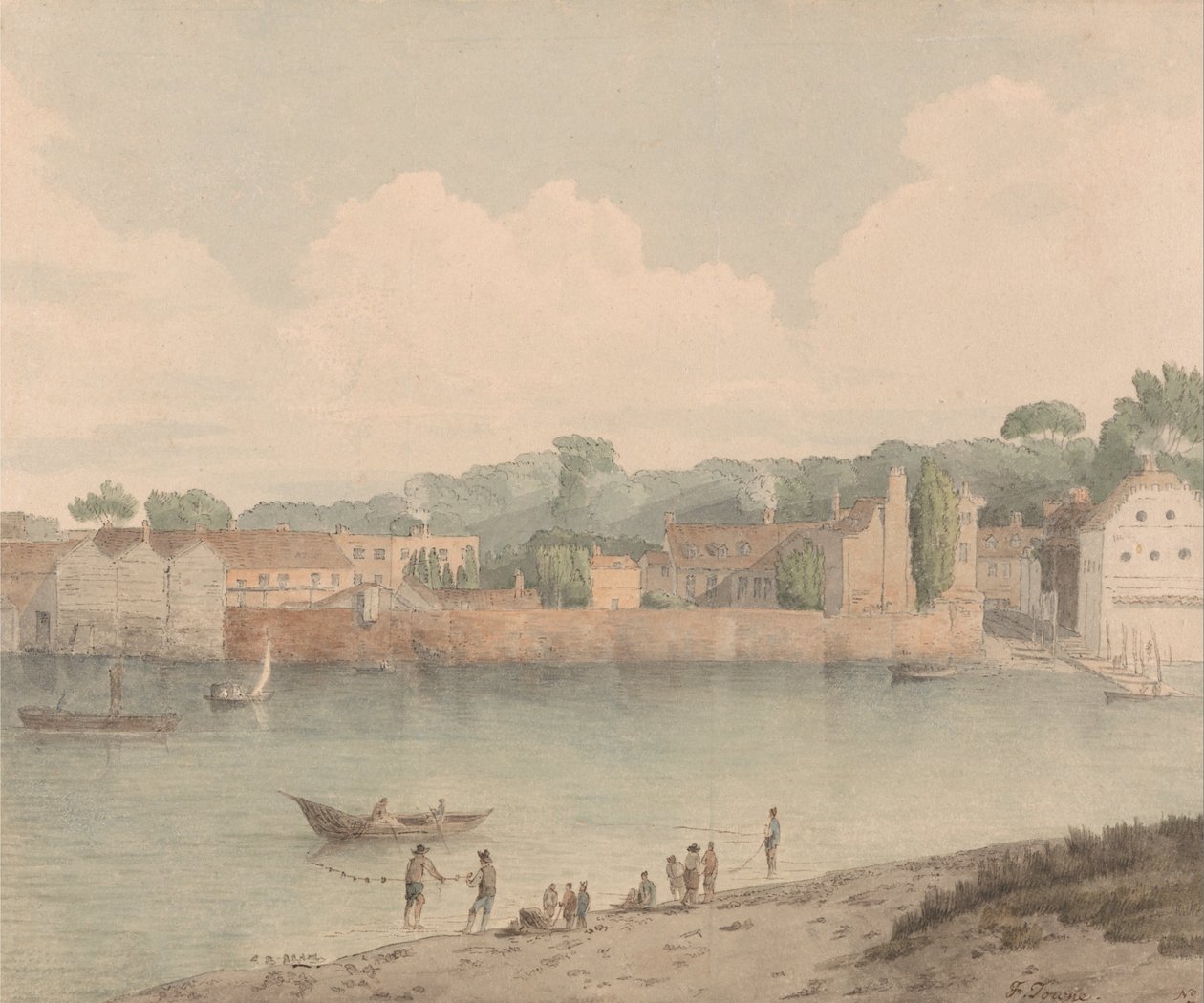 Vauxhall Stairs, fra Millbank, 5. juli 1797 av Francis Towne