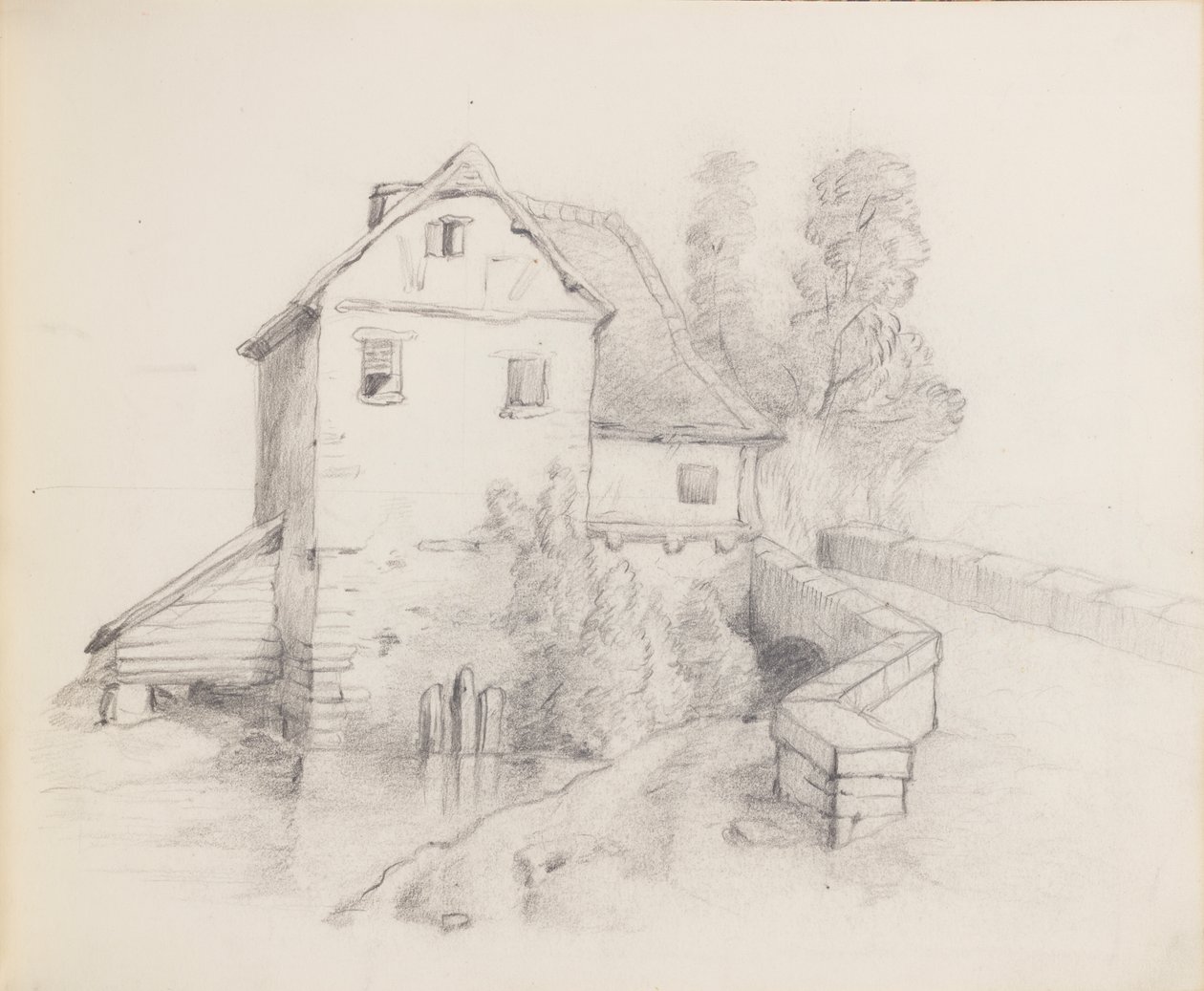 Møllehus ved en bekk av Francis Augustus Lathrop