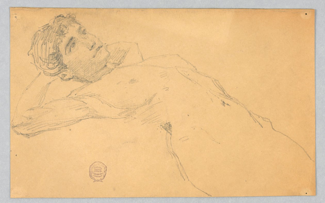 Skisse av naken kvinne av Francis Augustus Lathrop