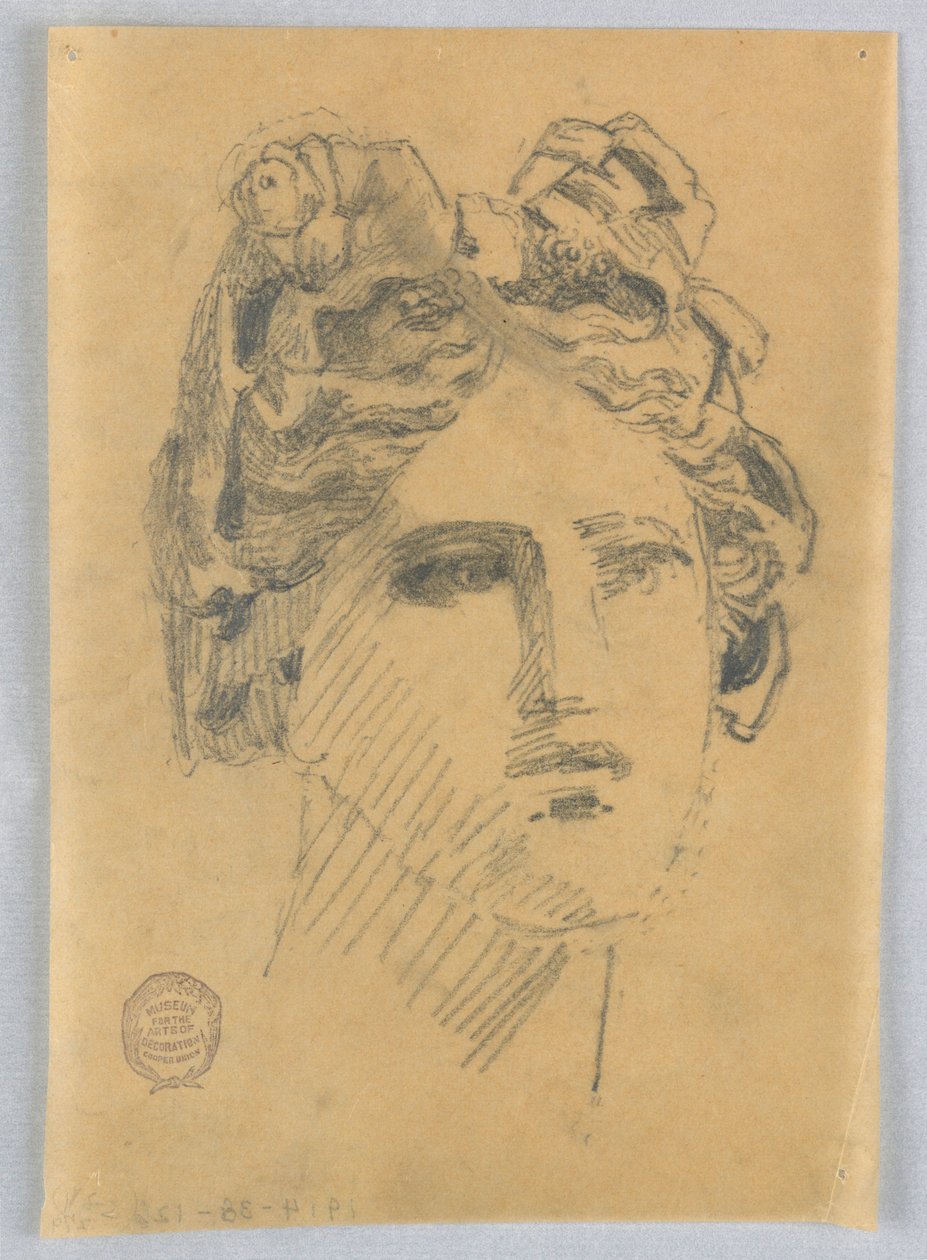 Skisse av kvinnens hode av Francis Augustus Lathrop