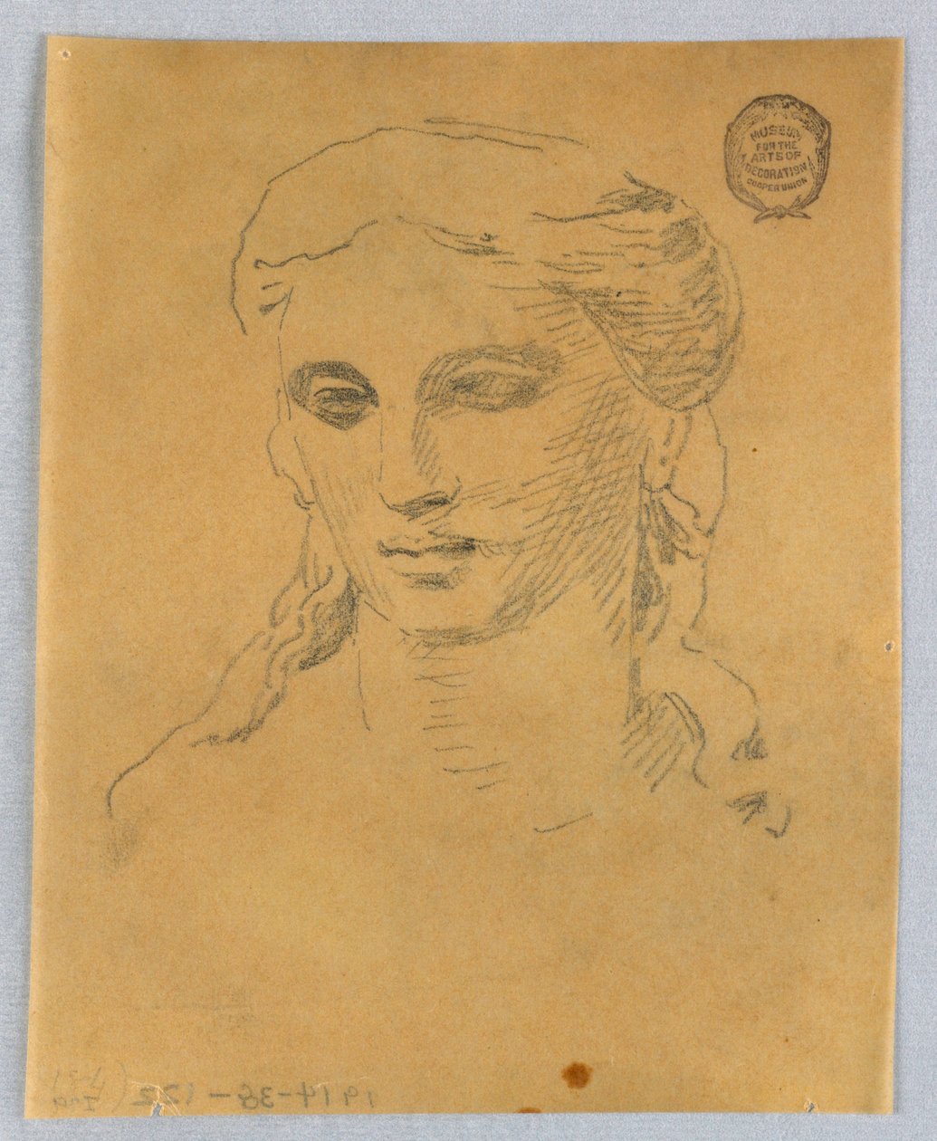 Skisse av kvinnens hode av Francis Augustus Lathrop