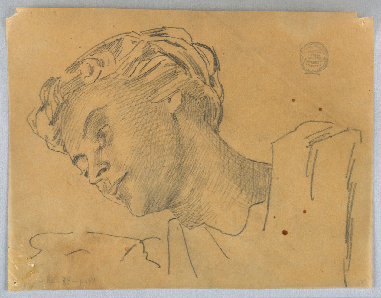 Skisse av et kvinnehode av Francis Augustus Lathrop