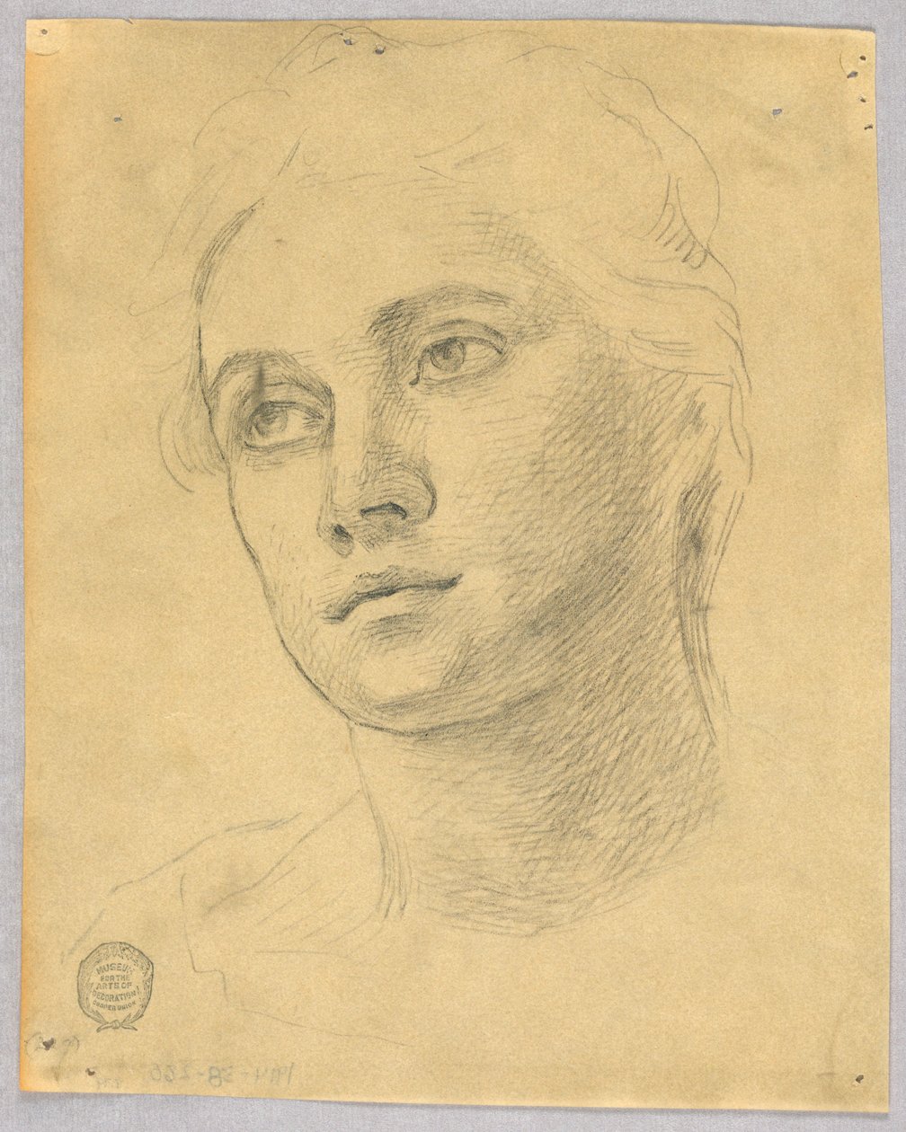 Skisse av et kvinnehode av Francis Augustus Lathrop
