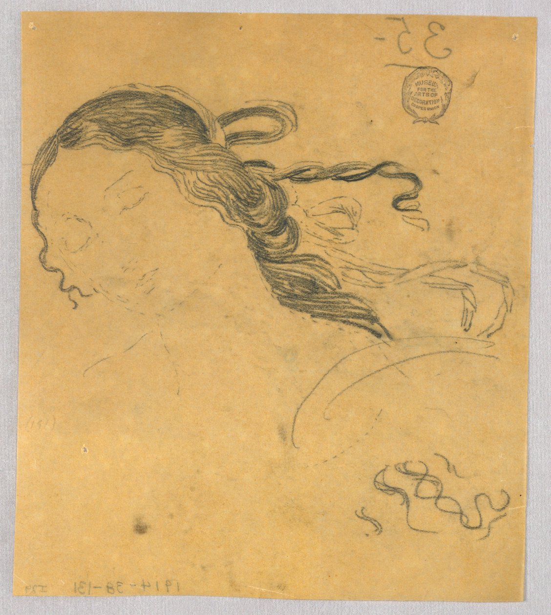 Studie av kvinnehår av Francis Augustus Lathrop