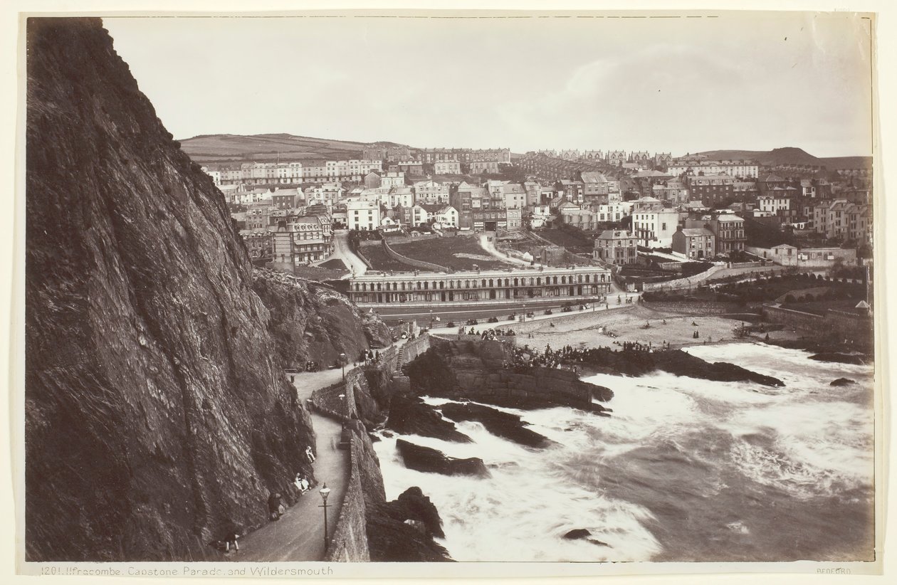 Ilfracombe, Capstone Parade og Wildersmouth, 186094. av Francis Bedford