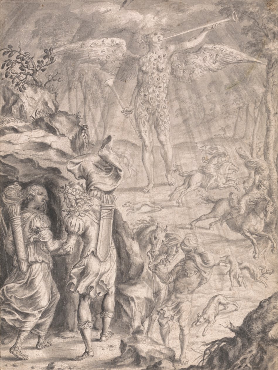 Dido og Aeneas ly i en hule av Francis Cleyn