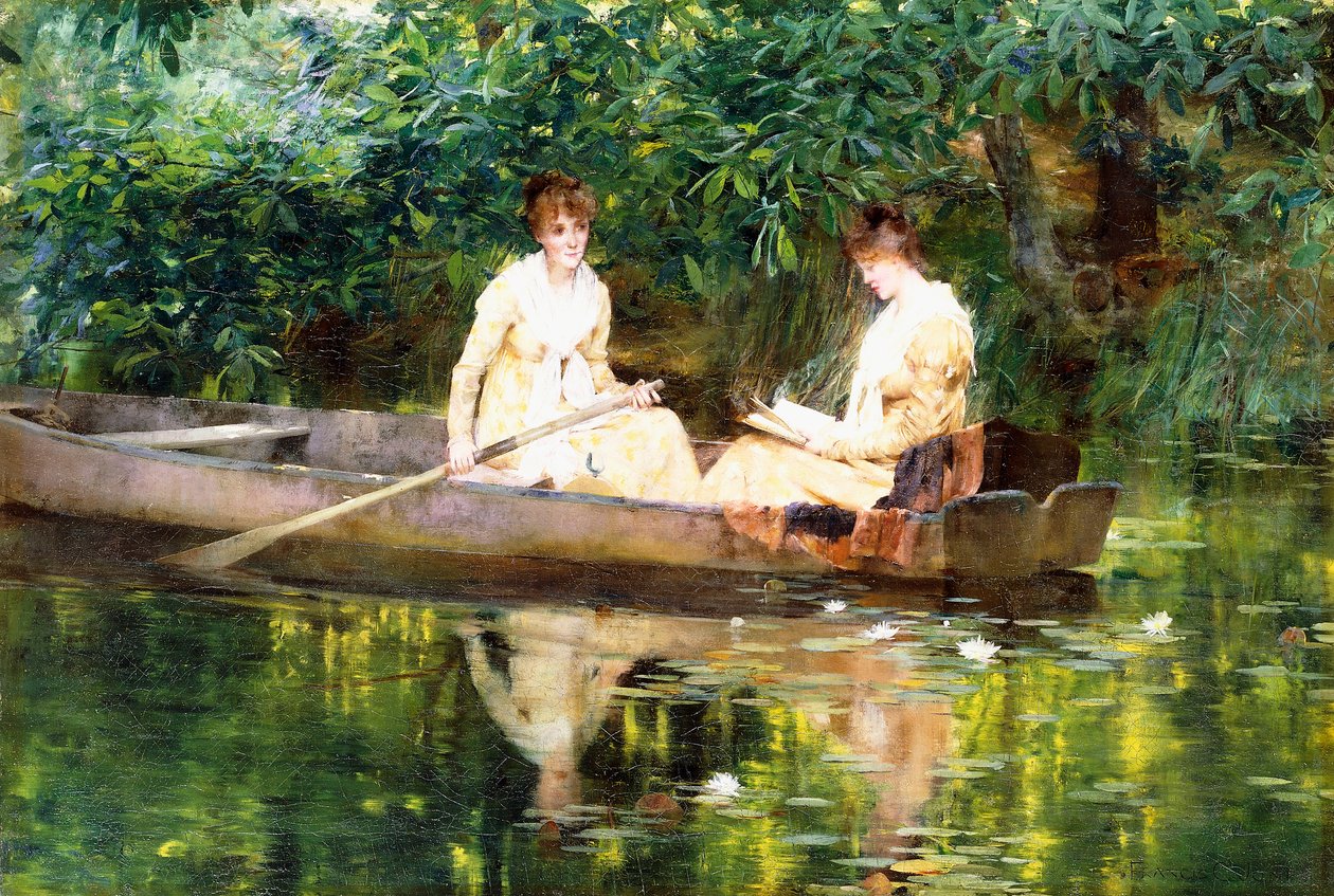 Kvinner i en robåt av Francis Coates Jones