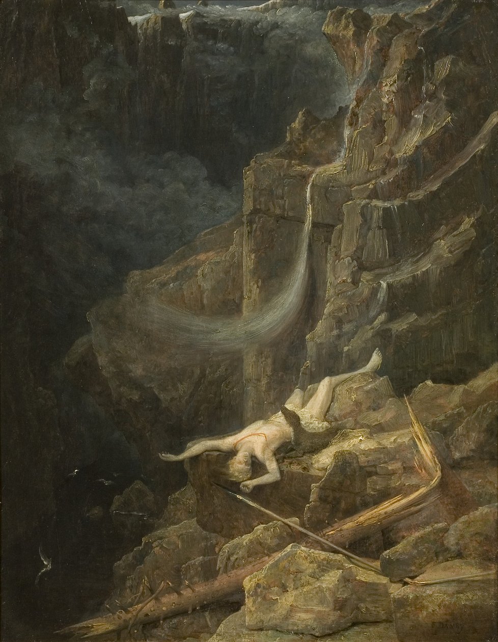 The Precipice, ca. 1827 (olje på panel) av Francis Danby