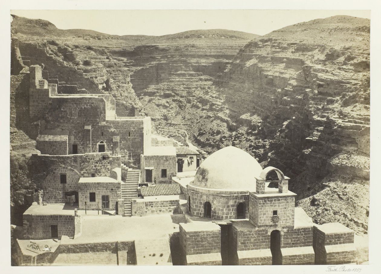 Mar-Saba-klosteret, nær Jerusalem, 1857. av Francis Frith