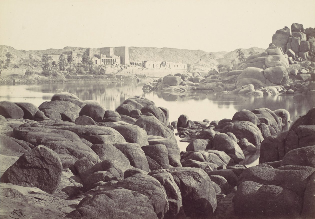 Tilnærmingen til Philae, 1857. av Francis Frith