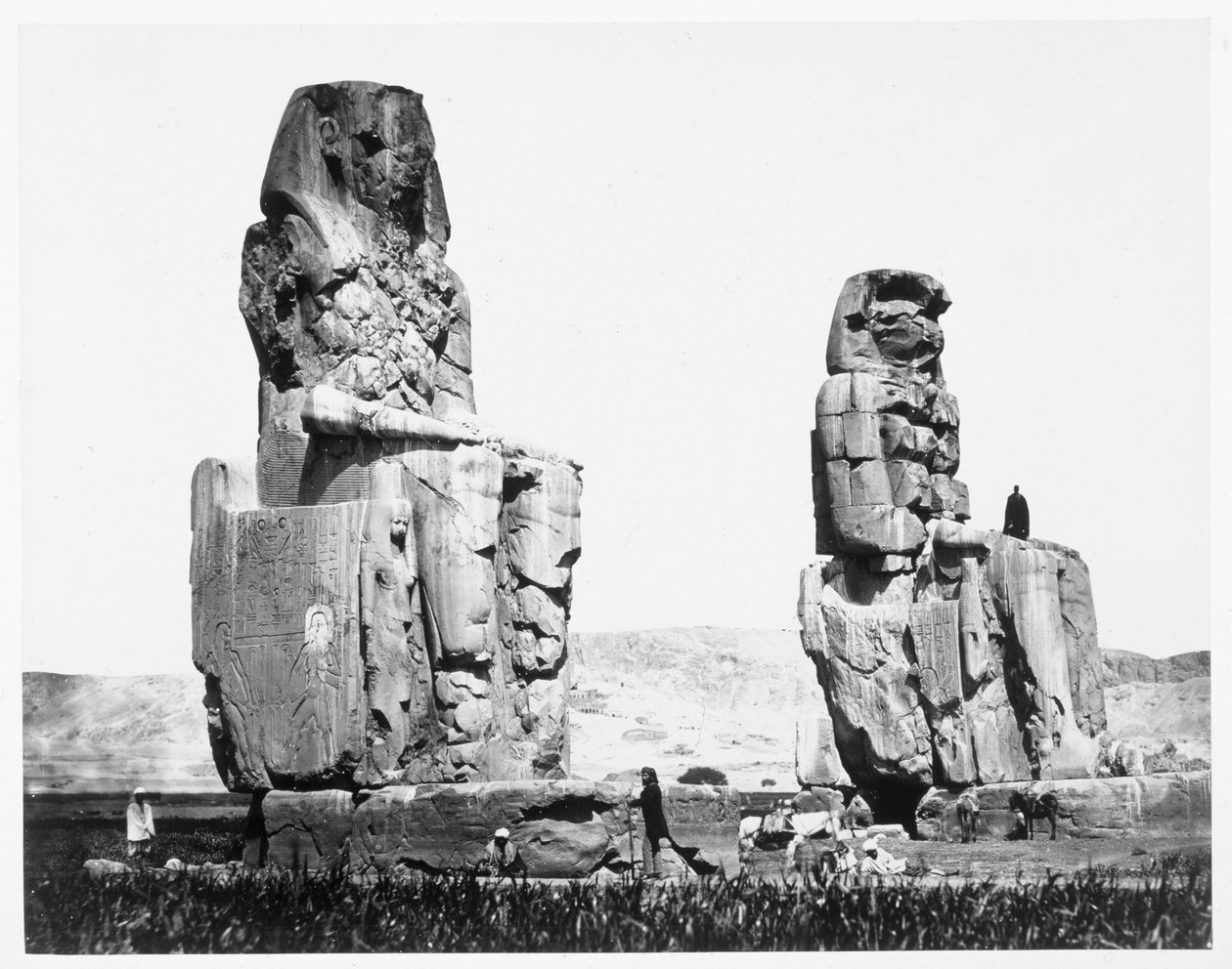 Kolossene av Memnon, Theben, Egypt, 1860 av Francis Frith