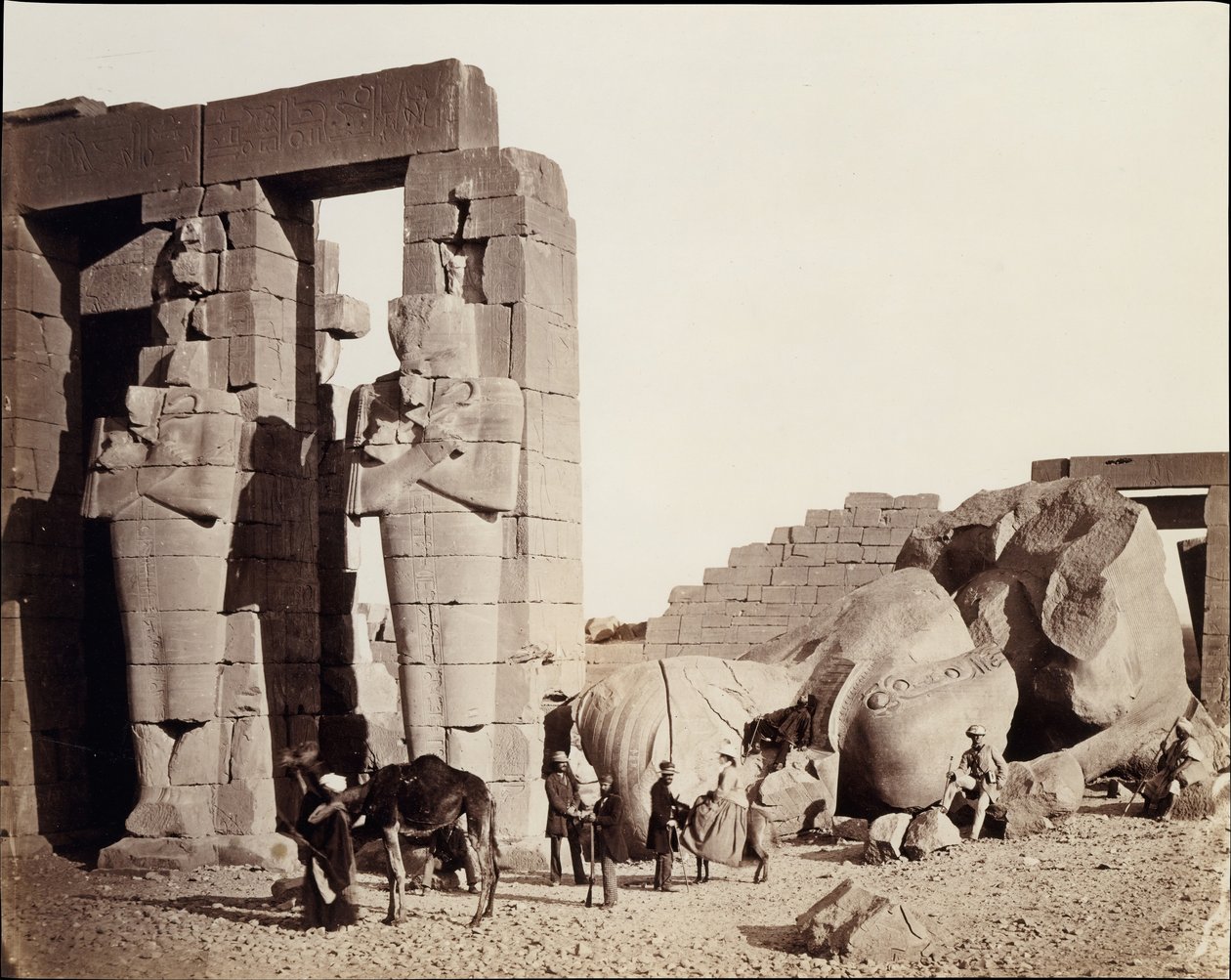 Rameseum of El-Kurneh, Theben, 1857. av Francis Frith