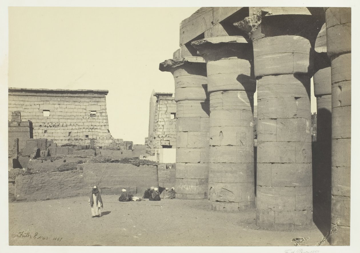 Utsikt på Luxor, 1857. av Francis Frith