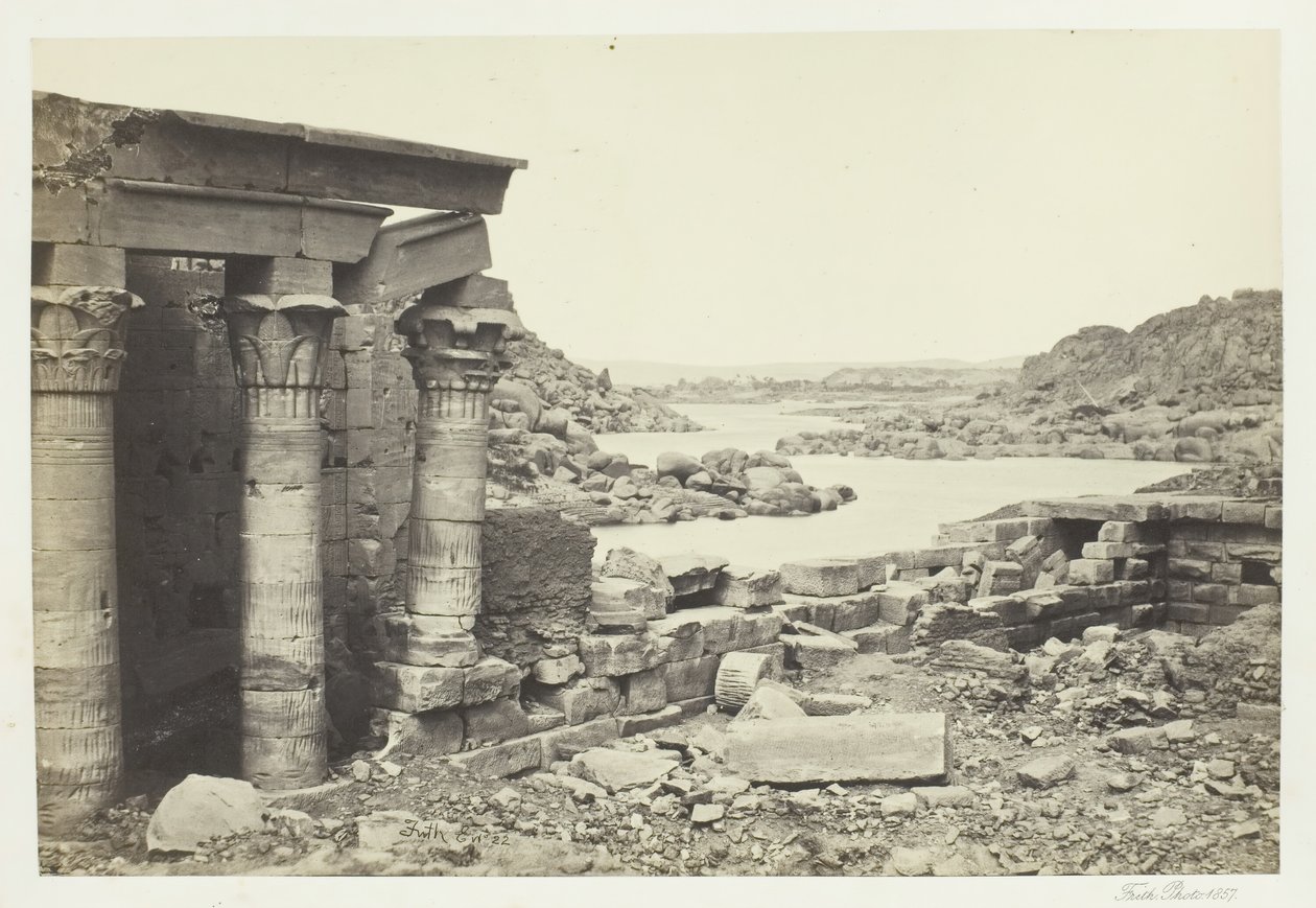 Utsikt fra Philae, Looking North, 1857. av Francis Frith