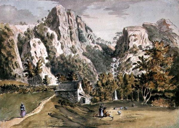Foss ved Keswick, Cumberland av Francis Grose