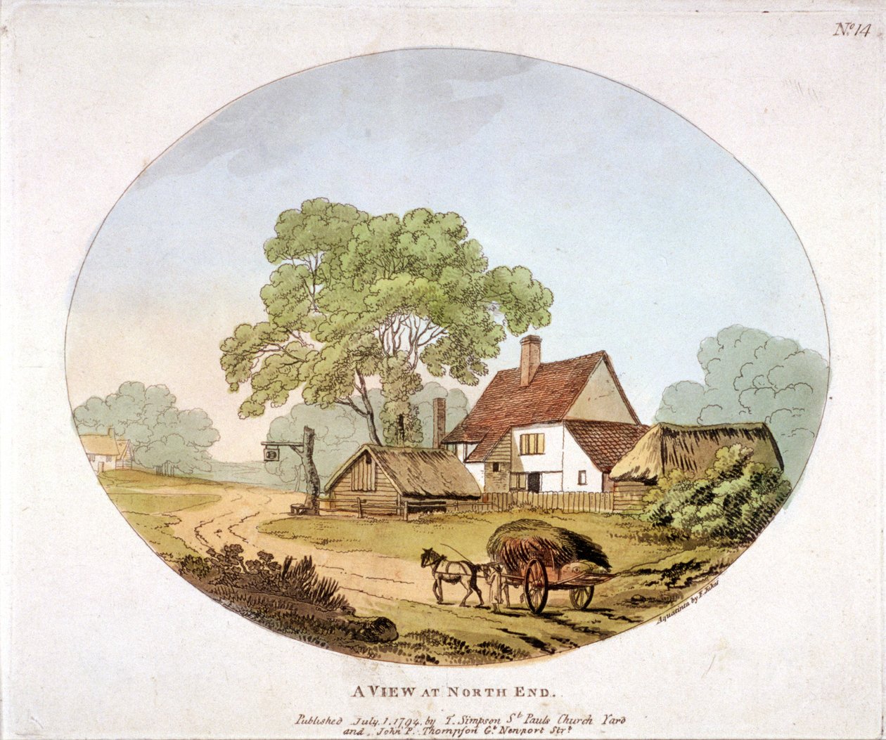 Generell utsikt over Hampstead, London, 1794 av Francis Jukes