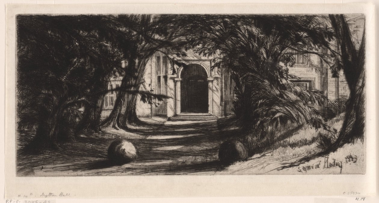 Mytton Hall av Francis Seymour Haden (Sir) (signed by artist)