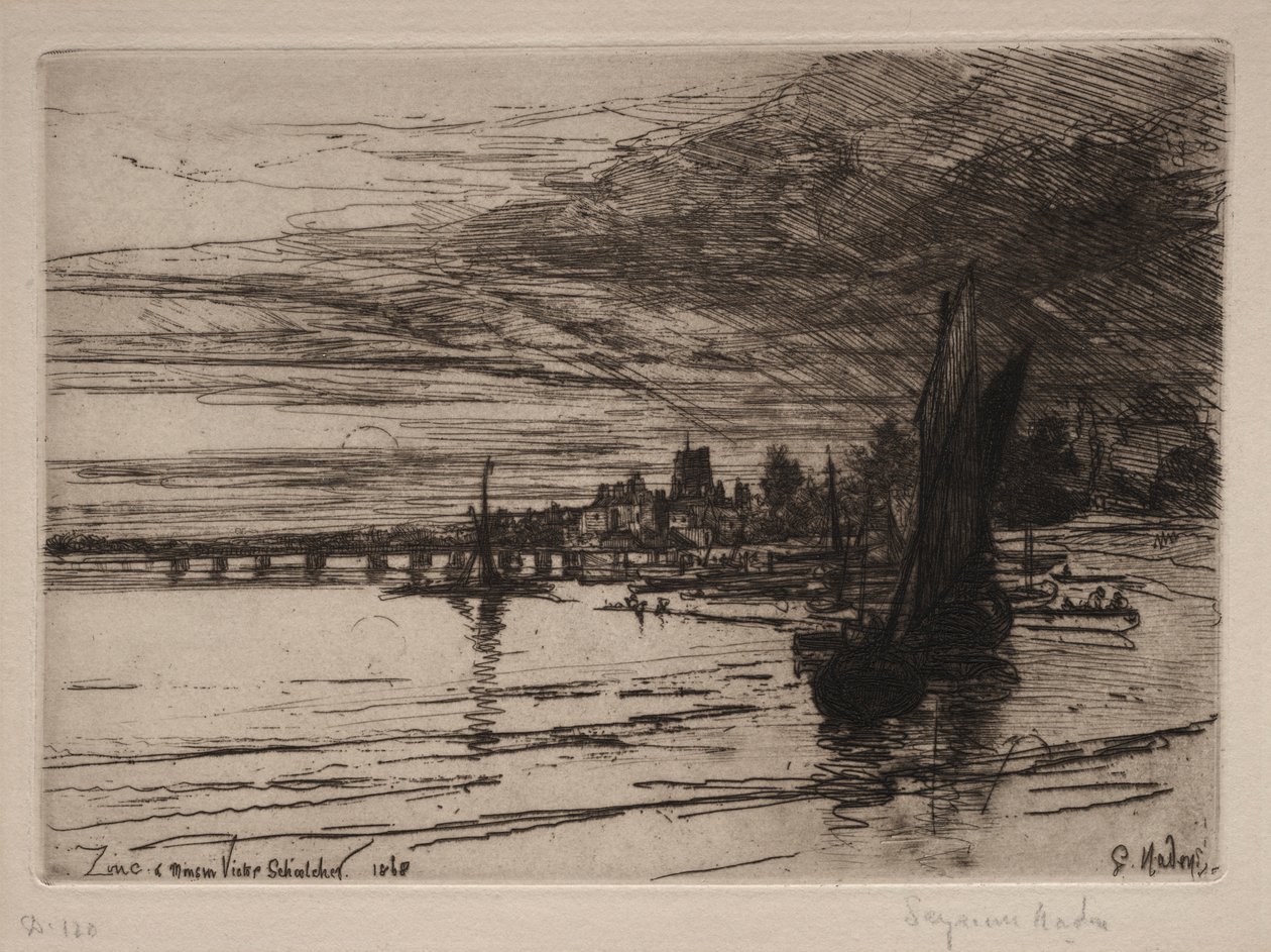 Battersea Bridge, 1868. av Francis Seymour Haden