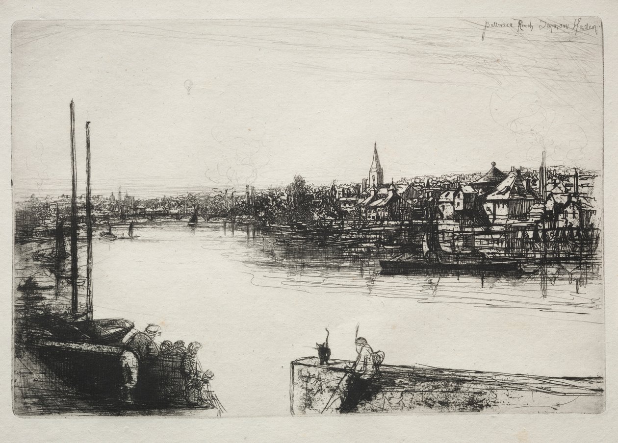 Battersea Reach. av Francis Seymour Haden