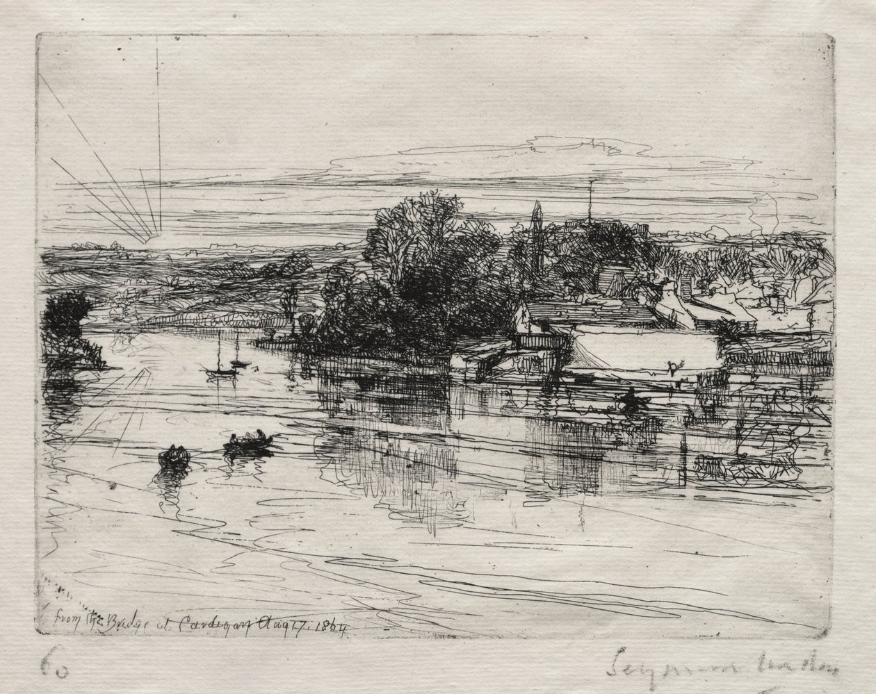 Cardigan Bridge. av Francis Seymour Haden