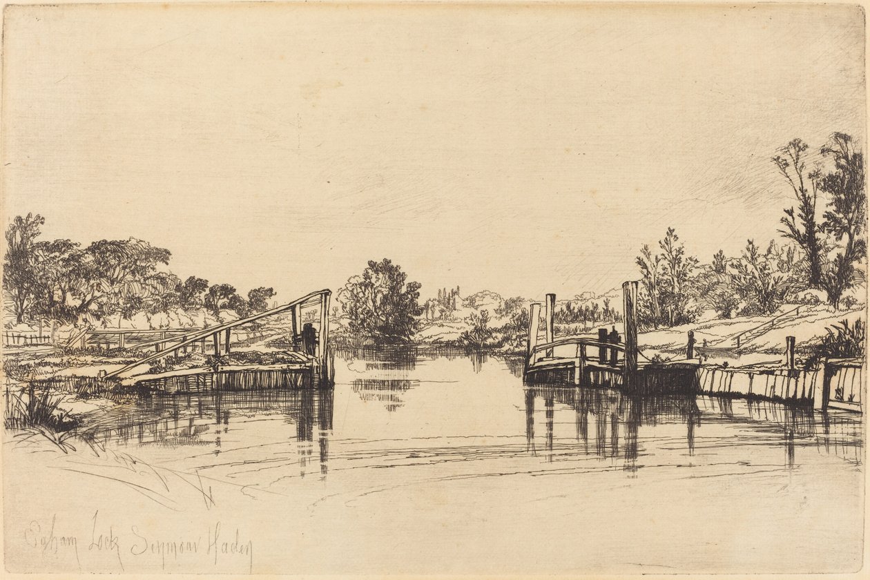 Eagham Lock av Francis Seymour Haden