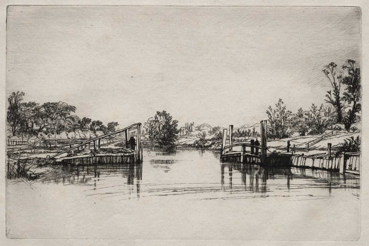 Egham Lock. av Francis Seymour Haden