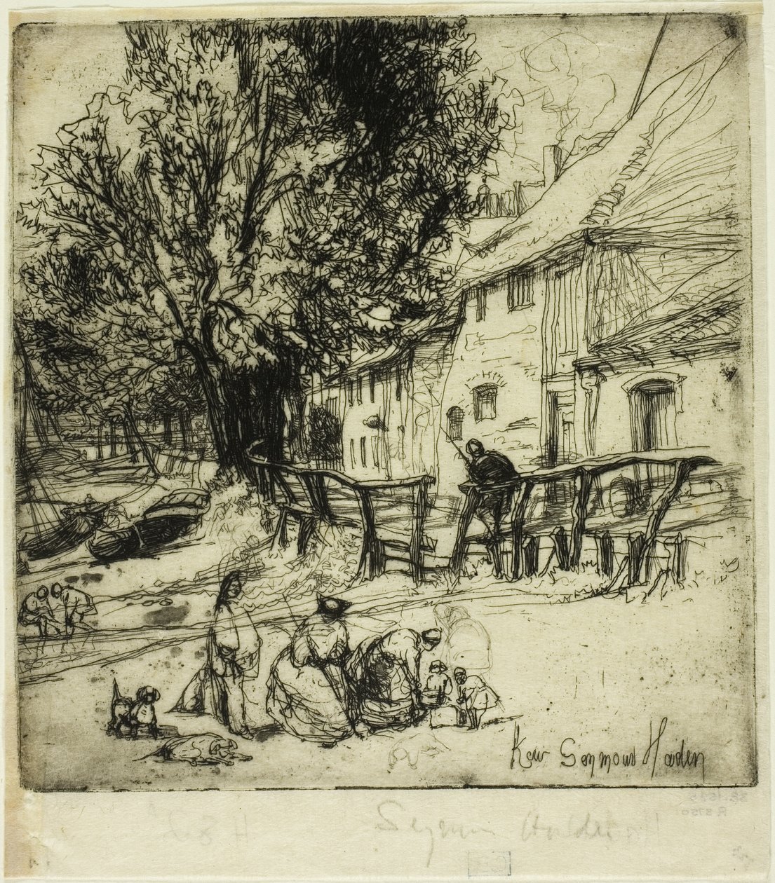 Kew Side, et fragment av Francis Seymour Haden