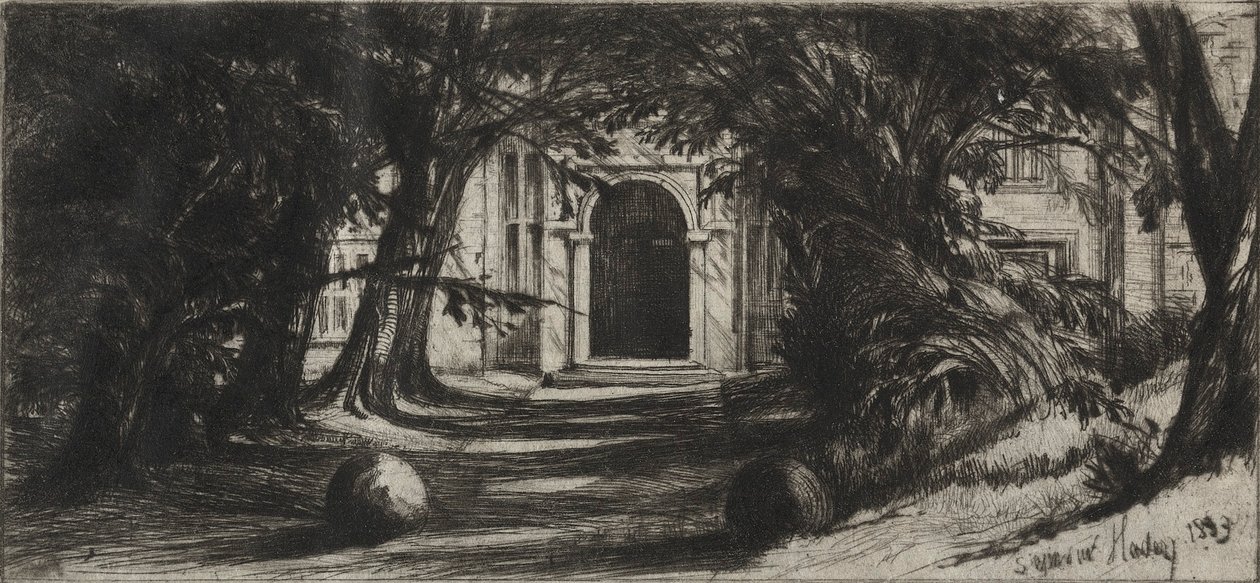 Mytton Hall, 1859. av Francis Seymour Haden