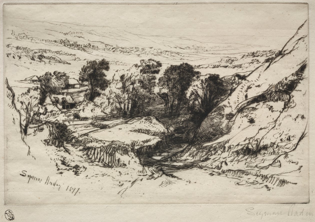 Nine Barrow Down, 1877. av Francis Seymour Haden
