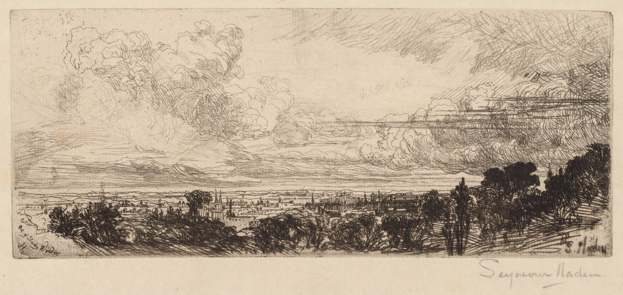 Ut av studiovinduet av Francis Seymour Haden