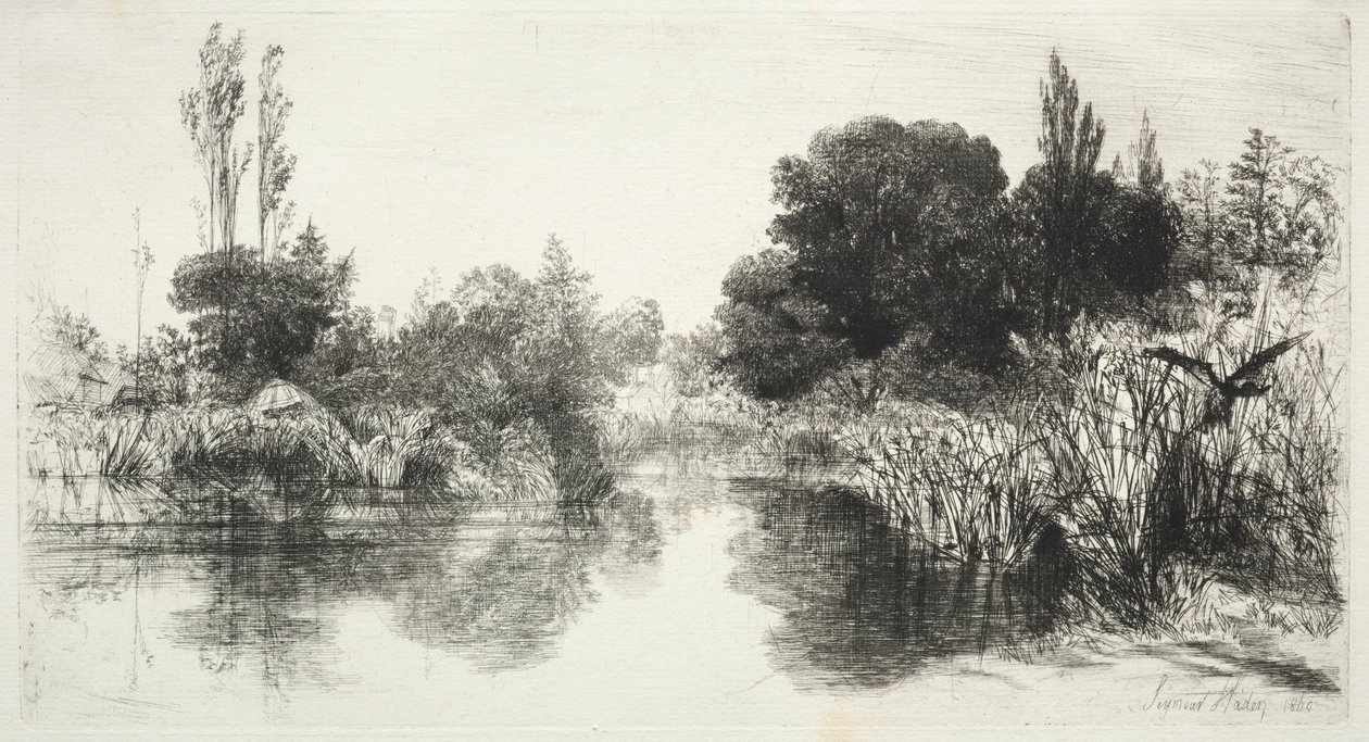 Del Mill Pond, 1860. av Francis Seymour Haden