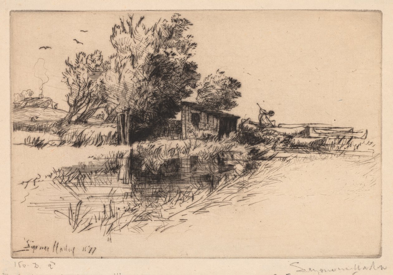 Det lille naustet, 1877. av Francis Seymour Haden