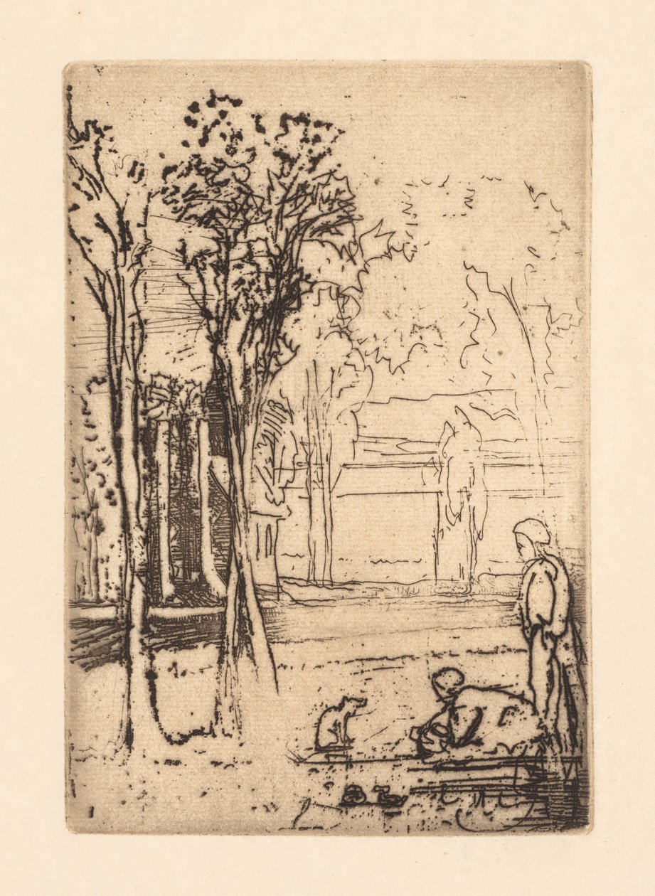 Tre-tre gård, 1879. av Francis Seymour Haden