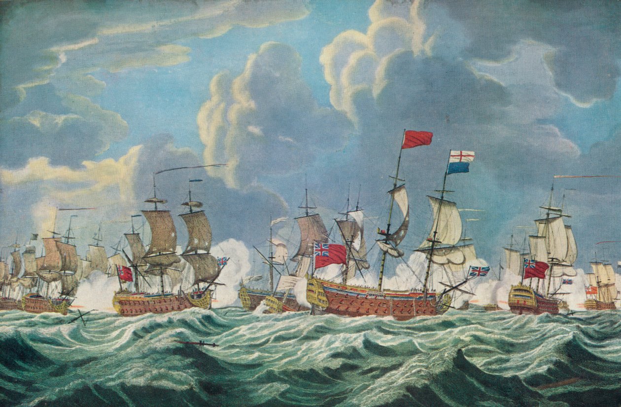 Slaget ved Quiberon Bay, c1765 av Francis Swaine