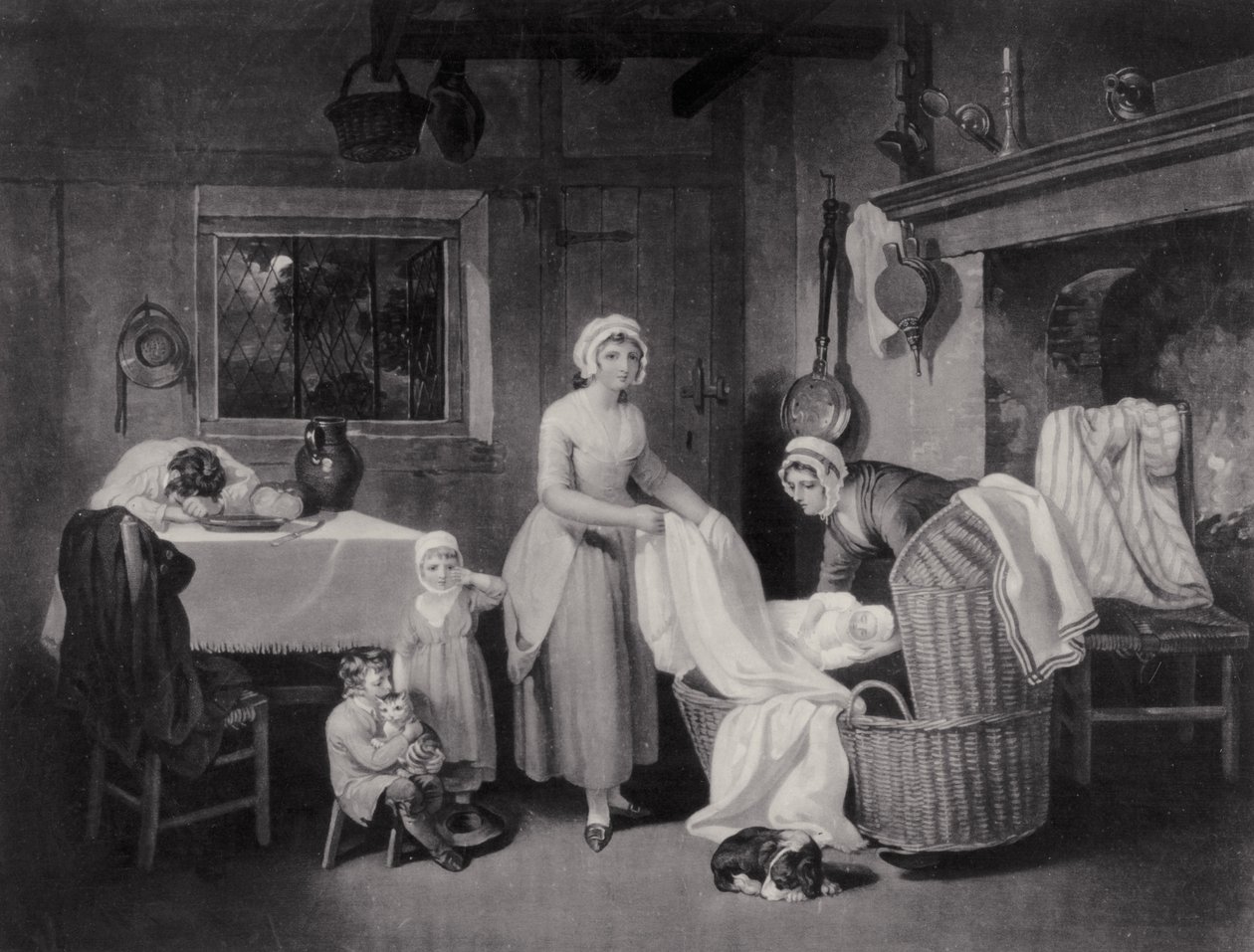 Rustic Hours: Night, gravert av H. Gillbank av Francis Wheatley
