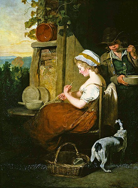 Rustikk frieri (olje på lerret) av Francis Wheatley