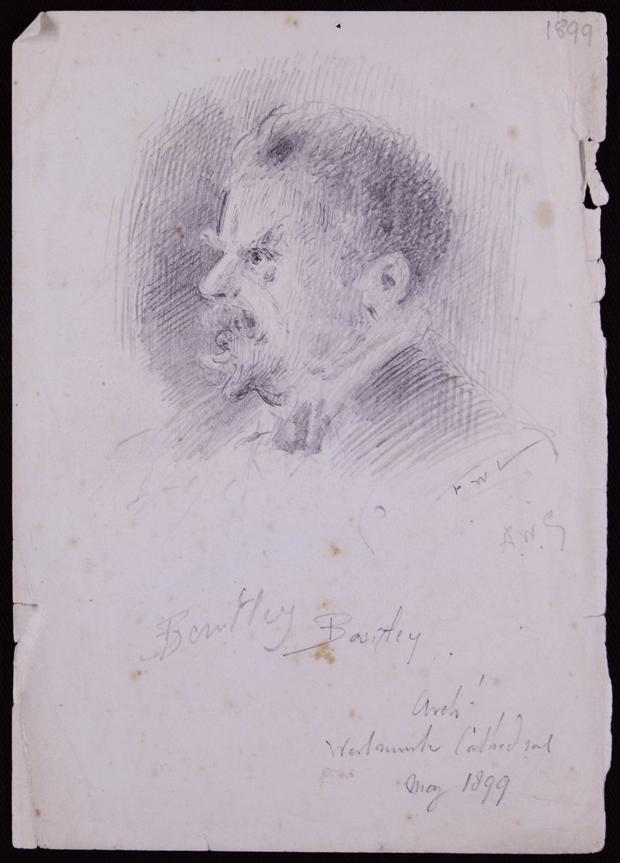 Portrett av JF Bentley av Francis Wilfred Lawson