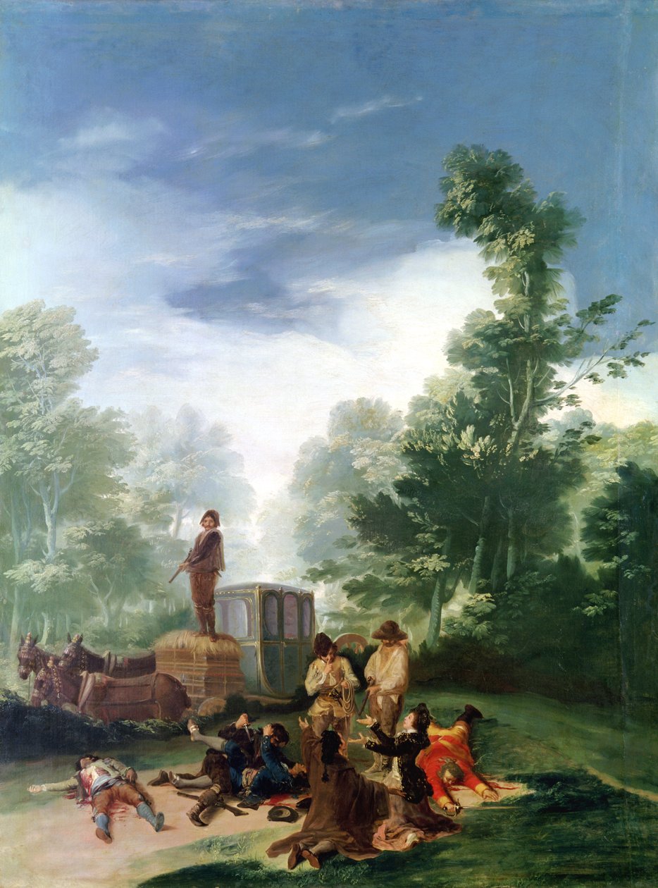 Angrep på en trener, 1787 av Francisco de Goya
