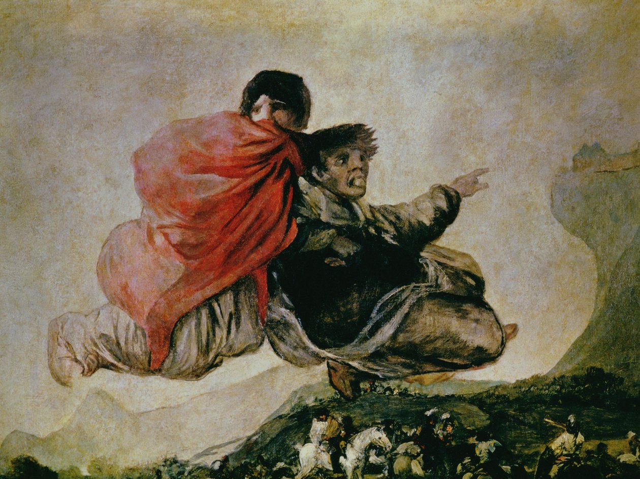 Fantastic Vision (Asmodeus) 1821-23 (olje på gesso overført til lin) (detalj av 73591) av Francisco de Goya