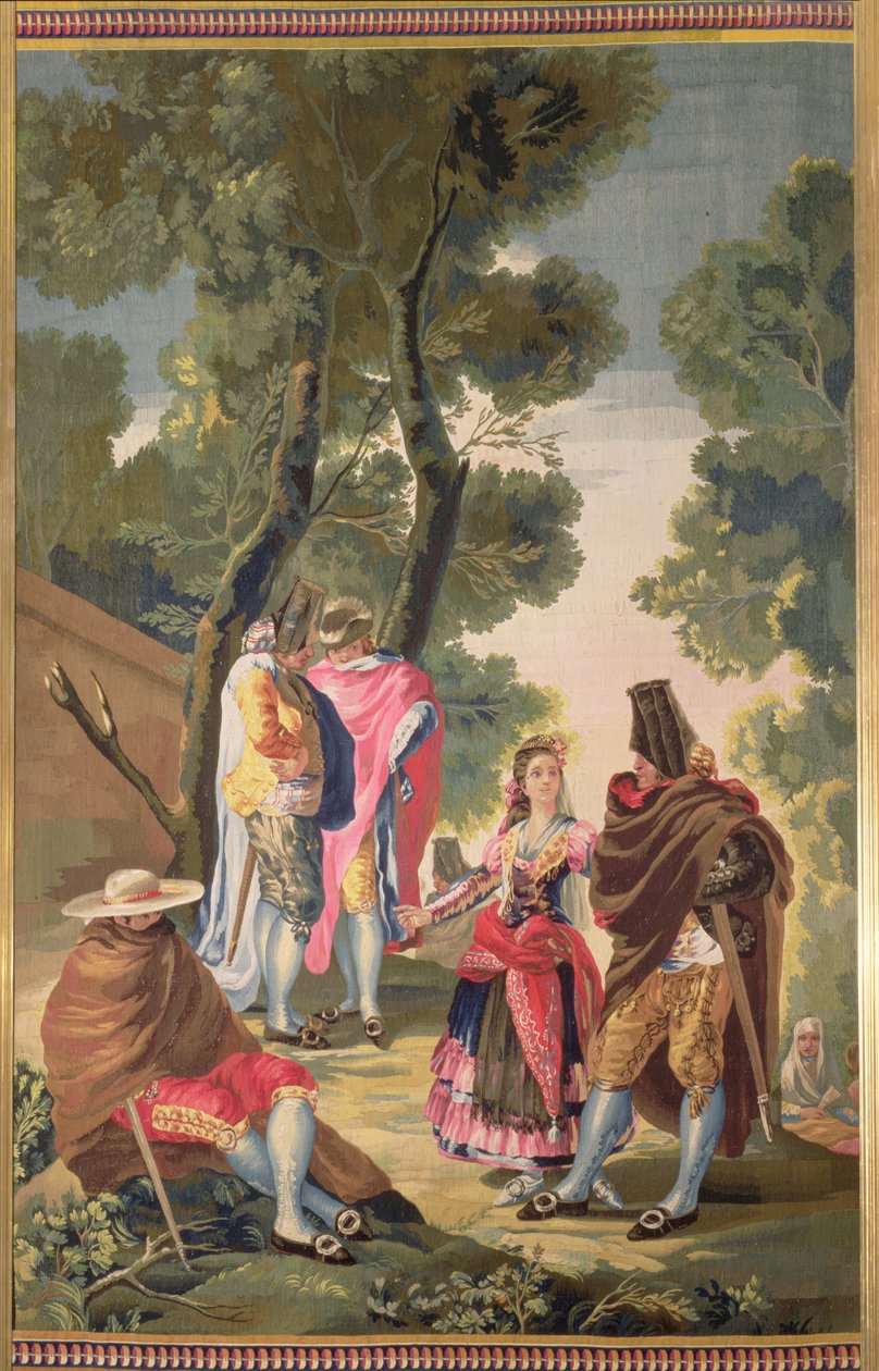 The Pretty Woman and the Masked Men (The Road of Andalusia) av Francisco de Goya