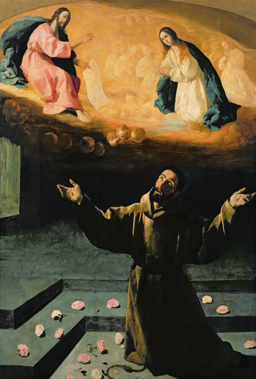 St. Frans av Assisi, eller The Miracle of the Roses, 1630 av Francisco de Zurbaran