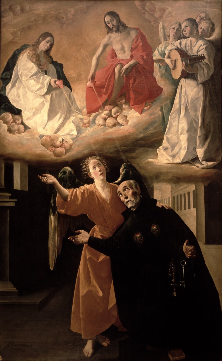 Visjonen til St. Alphonsus Rodriguez (1533-1617) av Francisco de Zurbaran